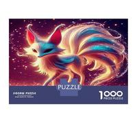 Nine-tailed Fox Colourful Nine-tailed Fox in Cosmic Scene 1000 Pieces Jigsaws Adults And Children Fun Activity for Rainy Days 38x26cm/1000pcs