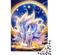 Nine Tailed Fox Fantasy Moon 1000 Piece Jigsaw Puzzle Paper for Adults Night View Puzzle Game for Family Focus Home Decor Gift 70x50cm/1000pcs