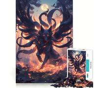 Nine-Tailed Fox in Forest Jigsaw Puzzles 1000 Piece for Teenagers Reason Skill Toy Serene Time Exact Cut Amazing Present (38x26cm)