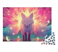 Nine-tailed Fox Jigsaw Puzzle - 1000 Piece Cartoon Style Relaxing Brain Game & Premium Home Décor (For Everyone 12+)