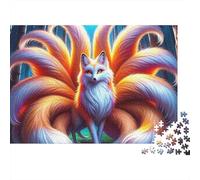 Nine-tailed Fox Jigsaw Puzzle Orange Mythical Fox 1000pc Premium Cardboard Stress Relief Group Activity for Adults Family Couples Enthusiasts 52x38cm/1000pcs