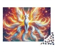 Nine-tailed Fox Jigsaw Puzzle Radiant Mythical Fox 1000pc Recycled Cardboard Stress Relief Quiet Time Hobby for Puzzle Enthusiasts Adults Couples Advanced 52x38cm/1000pcs
