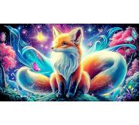 nine-tailed-fox Jigsaw Puzzles 1000 Pieces Fun and Challenging Family Game Puzzle Game Great Gift Idea for The Whole for Women, Gifts for Men 38x26cm/1000pcs