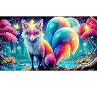 nine-tailed-fox Jigsaw Puzzles 1000Pc Recycled Paper Fun and Challenging Family Game Educational Game Decompression for Adults 38x52cm/1000pcs