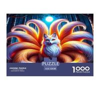 Nine-tailed Fox Jigsaw Puzzles Puzzle for Adults Kids. 1000 Pieces Whimsical Challenge Toy Educational Game Home Decoration for Educational Games Gifts 52x38cm/1000pcs