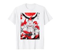 Nine Tailed Fox Kitsune Japanese Sumi-e Ink Art Red Moon T-Shirt