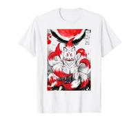 Nine Tailed Fox Kitsune Japanese Sumi-e Ink Art Red Moon Value Graphic T-Shirt