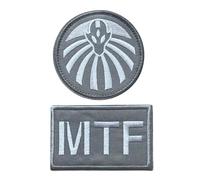 Nine-Tailed Fox MTF Patch,SCP Special Containment Procedures Foundation,Funny Tactical Embroidered Patches,Morale Military Hook and Loop for Backpacks Hat Army Vest (2PCS C)