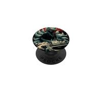 Nine Tailed Fox Pianist Japanese Wave Red Moon Dark Art PopSockets Adhesive PopGrip