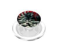 Nine Tailed Fox Pianist Japanese Wave Red Moon Dark Art PopSockets PopGrip for MagSafe