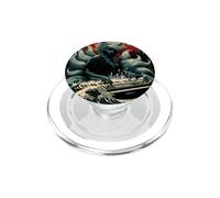 Nine Tailed Fox Pianist Japanese Wave Red Moon Dark Art PopSockets PopGrip for MagSafe