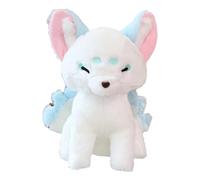 Nine-Tailed Fox Plush, Cute Stuffed Animals Plushie Realistic Cute Kyuubi Kitsune Toy for Children Friends Birthdays Gifts(Blue)