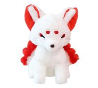 Nine-Tailed Fox Plush, Cute Stuffed Animals Plushie Realistic Cute Kyuubi Kitsune Toy for Children Friends Birthdays Gifts(Red)