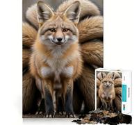Nine-tailed Fox Portrait 1000 Piece Jigsaws for Teenagers Puzzle Recall Boost Stress Free Smooth Cut Artistic Gift (38x52cm)