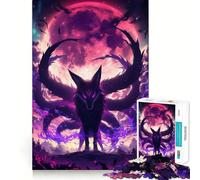 Nine-Tailed Fox Spirit 1000 Pieces Jigsaws Adults Puzzles Gifts Boost Memory Mental Relax Premium Cut Warm Surprise (50x75cm)