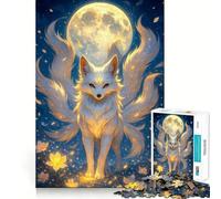 Nine-tailed Fox Under The Moon 1000 Piece Jigsaw Puzzles for Adults Jigsaw Smart Game Together Fun Image Assembly Seasonal Gift (38x26cm)