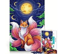Nine-tailed Fox Under The Moon 1000 Piece Jigsaws for Teenagers Puzzle Recall Boost Stress Free Smooth Cut Artistic Gift (50x75cm)