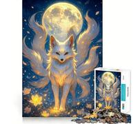 Nine-tailed Fox Under The Moon 1000 Pieces Jigsaws Adults Puzzles Gifts Think Game Leisure Fun Quality Edge Lovely Present (50x75cm)