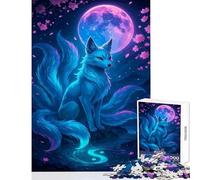 Nine-tailed Fox Under The Moonlight Jigsaws 1000 Pieces for Teenagers Stimulate Active Brain And Mind Gentle Relaxing Fun Activity (38X52cm)