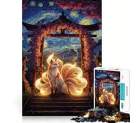 Nine-tailed Fox Under Torii Gate 1000 Piece Jigsaws for Adults Puzzle Enhance Recall Together Fun Exact Edge Seasonal Gift (38x52cm)