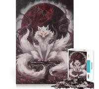 Nine-Tailed Fox Yin Yang Jigsaw Puzzles for Adults1000 Piece Strengthen Memory Home Activity Clean Edge Festive Gift (38x26cm)