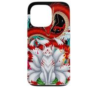 Nine Tailed Kitsune Fox Dragon Japanese Wave Mythology Anime Case for iPhone 13 Pro