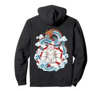 Nine-Tailed Kitsune Fox Japanese Dragon Mythical Anime Art Pullover Hoodie