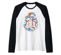 Nine-Tailed Kitsune Fox Japanese Dragon Mythical Anime Art Raglan Baseball Tee
