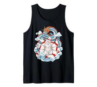 Nine-Tailed Kitsune Fox Japanese Dragon Mythical Anime Art Tank Top