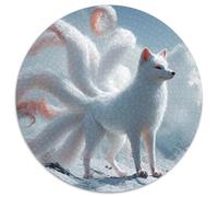 Nine Tailed White Fox on The Mountain Top 1000pcs (67.5x67.5cm) Erwachsenenpuzzle - Erwachsenenpuzzle DIY-Puzzlespielzeug