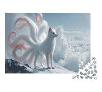 Nine Tailed White Fox on The Mountain Top Rätsel Für Erwachsene || 1000pcs (75x50cm) Puzzles Lernspiele Home Decor Puzzles
