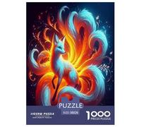 Nine-tailed Wild animal fox Jigsaw Puzzles Puzzle for Adults Kids.1000 Piece Cartoon Colorful Great Gifts Challenge Toy Educational Game Home Decoration for Educational Games Gifts 38x26cm/1000pcs
