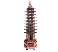 Nine-Tier Wenchang Pagoda Feng Shui Statue - Chinese Tower for Academic Success, Business Prosperity & Home Decor (Red Bronze)