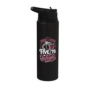 Nine to Five Then Wine Vino Fan Sommelier Red Wine Drinker Stainless Steel Insulated Water Bottle