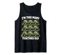 Nine Tractors 9yr 9th Birthday 9 Year Old Boys Gifts Tank Top