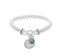 NINE WEST Ladies Silver Sand Water Dollar Pattern Stretch Bracelet