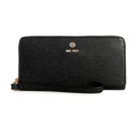 Nine West Lockup 9 Zip Around Wallet with Wristlet, Black, Medium