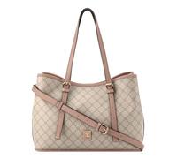 Nine West Women's Anders Carryall Shopper, Shoulder, Crossbody, Beige Logo Blushing