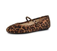 Nine West Women's Classik Mary Jane Flat, Leopard Suede 230, 5.5 UK