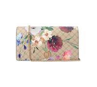 Nine West Women's Harland Phone Chain Crossbody Deisgner, Black Tote, Sling, Purse, Handbag, Trend, Shoulder Bag, Evening, Wedding, Prom, Occasion, Floral Logo/Khaki, Mini