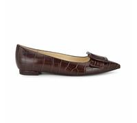 Nine West Women's Jesike Ballet Flat, Dark Brown Croco 200, 8.5 UK