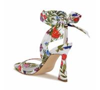 Nine West Women's Kelsie Heeled Sandal, White Floral 142, 6 UK