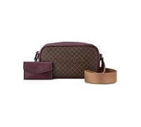Nine West womens Pauline Camera Crossbody, Dark Brown Logo Boysenberry, Medium