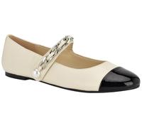 Nine West Women's Platy Mary Jane Flat, Cream/Black Multi 150, 9.5 UK