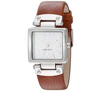 Nine West Women's Quartz Watch with Silver Dial Analogue Display and Brown PU Strap NW1339SVHY