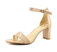 NINE WEST Women's Wnpruce3 Heeled Sandal, Natural Patent, 4.5 UK