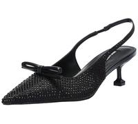 Nine West Women's Wunder Pump, Black Satin 001, 6 UK