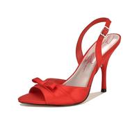 Nine West x Marilyn Monroe Women's Vixxie Heeled Sandal, Red Satin 610, 11