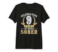 Nine Years Clean Sobriety Addiction Recovery 9 Year Sober Premium T-Shirt