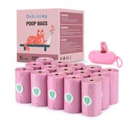 Nineaccy Biodegradable Pink Dog Poo Bags Lavender scent with Dispenser